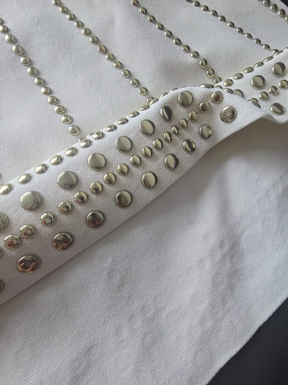 Michael Kors Cream Studded Sleeveless Midi Dress
